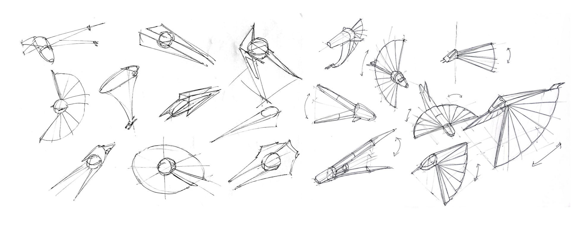 The extending "fan" wings became my chosen design route