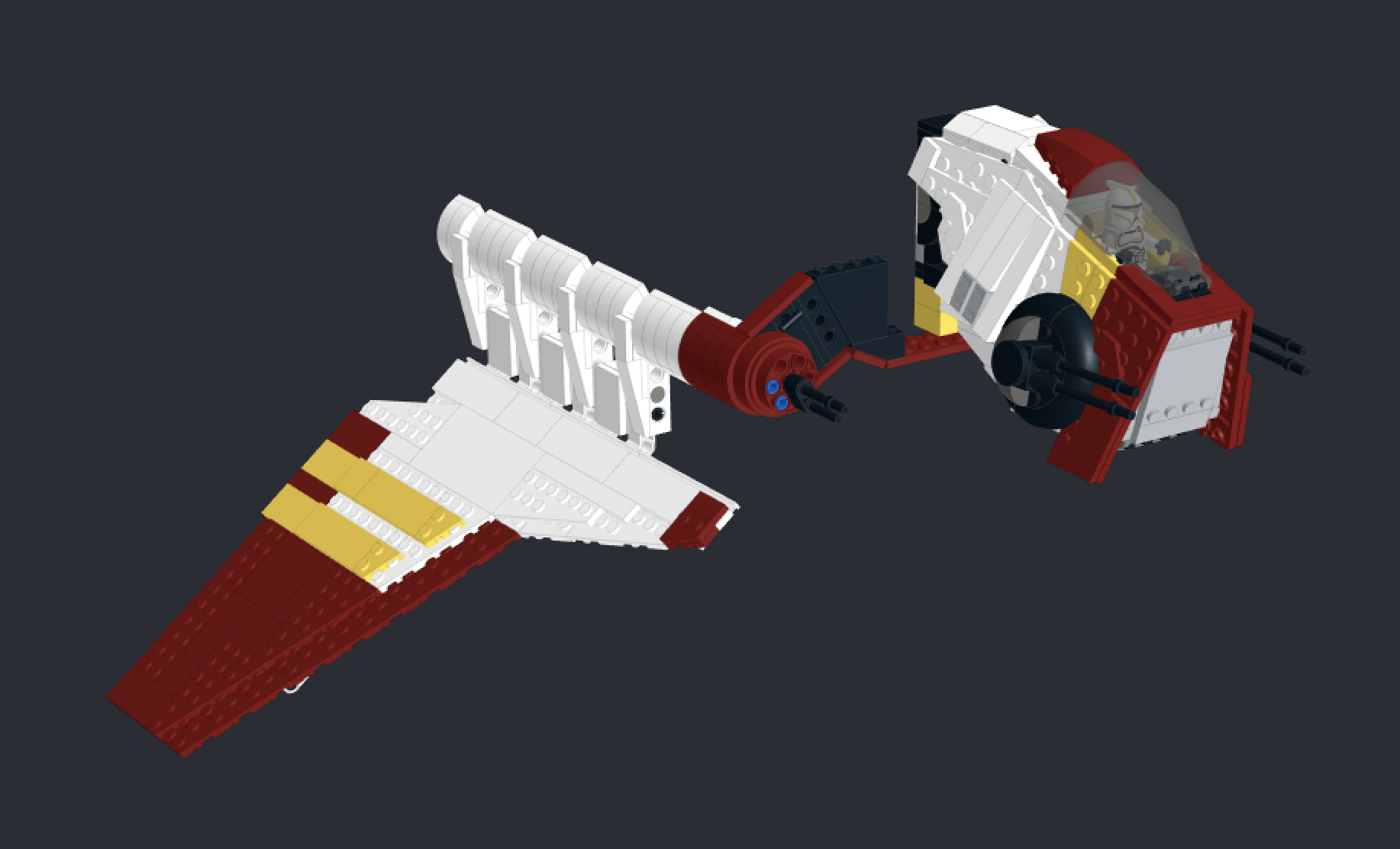 Attaching the engines to the rest of the build