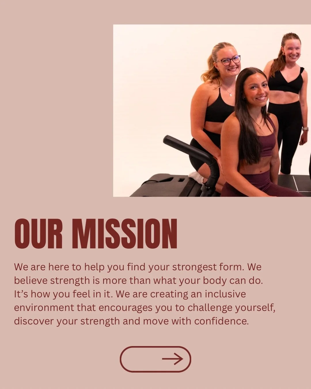 We&rsquo;re forming more than just a studio. We&rsquo;re building this place from the heart, and we want it to not only be a place for you to form your body, but also a place to&hellip; 

+ Form a connection.
+ Form a community. 
+ Form a routine. 
+