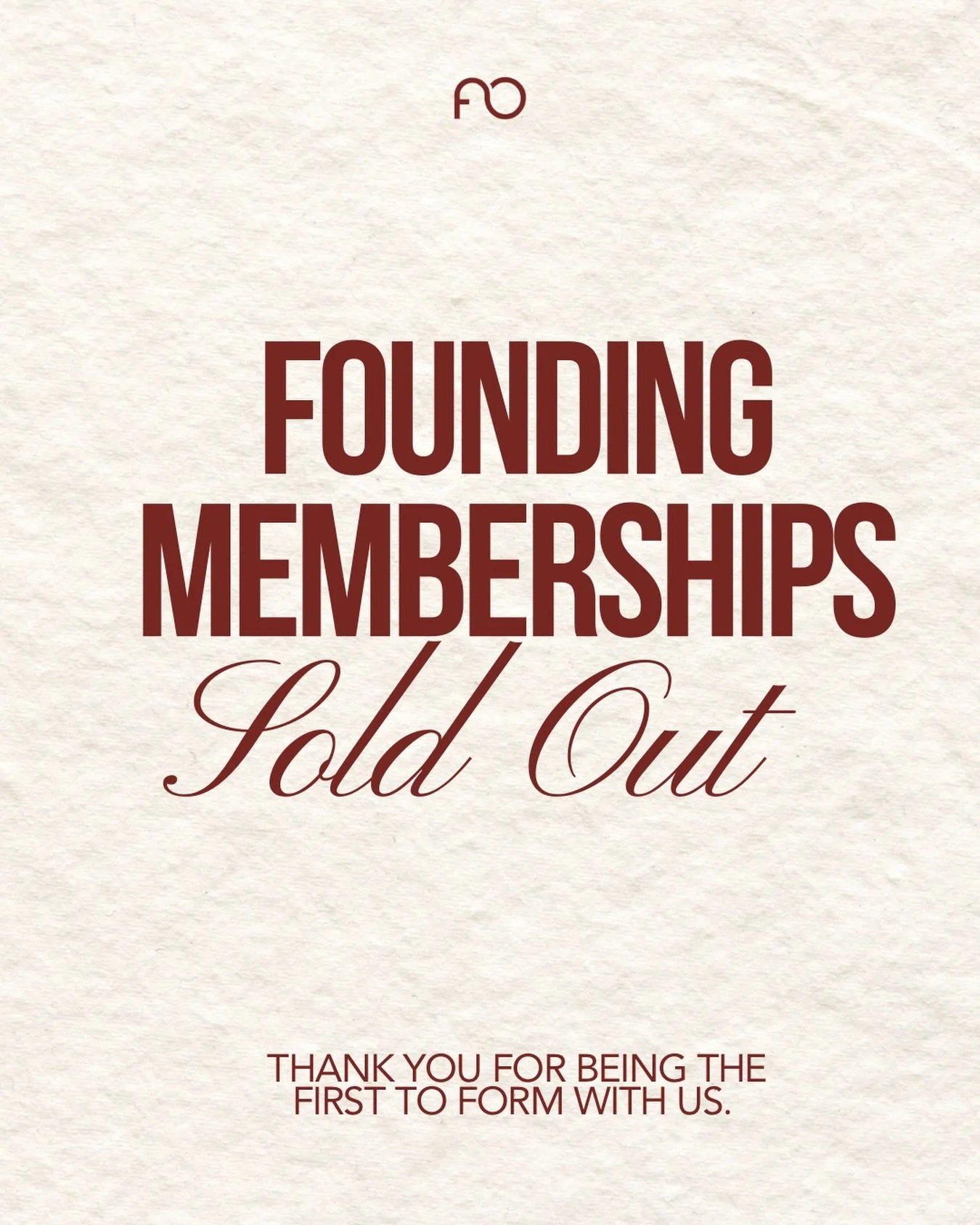 Founding Memberships are officially SOLD OUT. 🤎
We&rsquo;re beyond grateful for everyone who chose to be part of Formacore from the very beginning.

But&hellip; we&rsquo;ll let you in on a little secret. 👀 They&rsquo;re staying on the site until Su