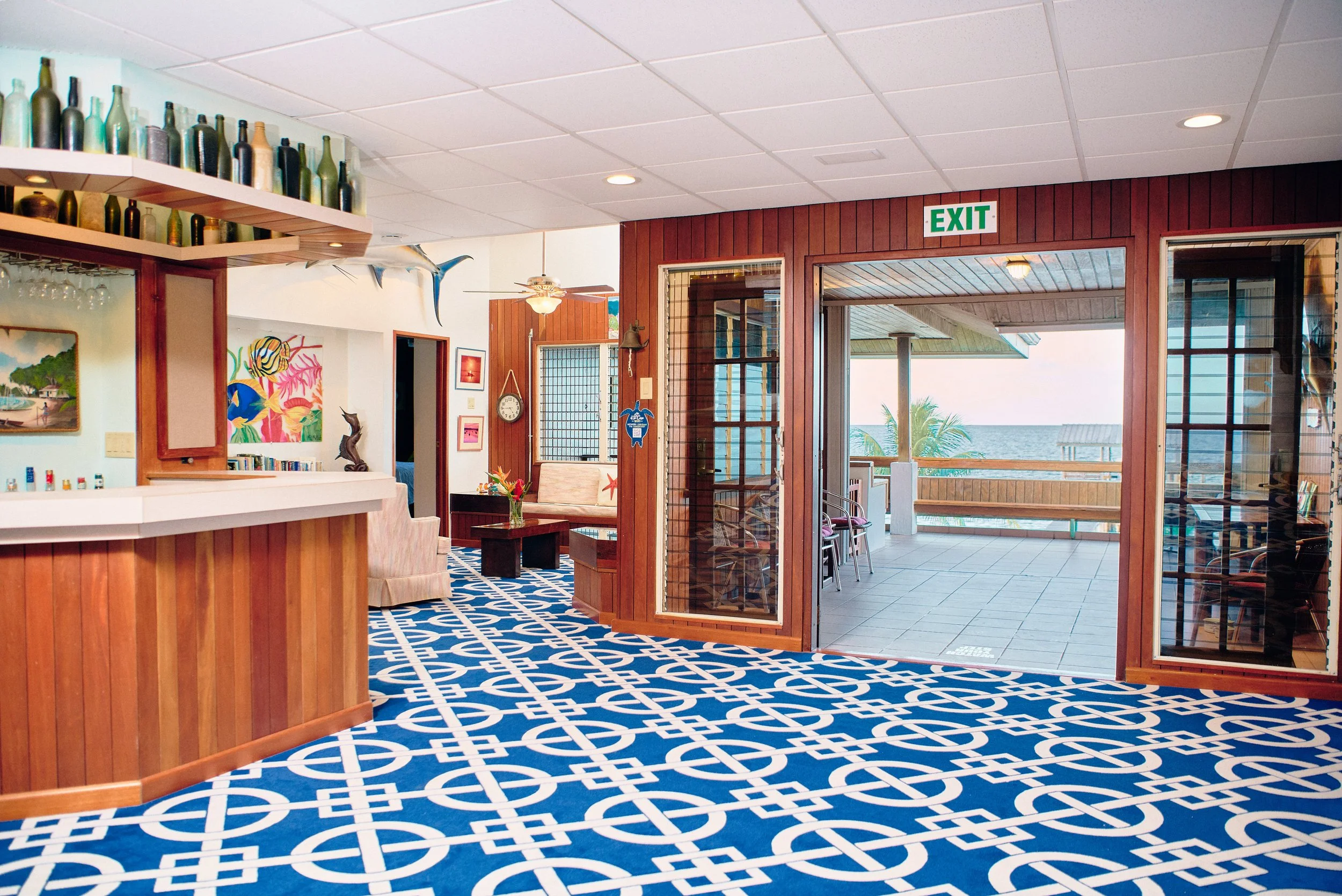 Second floor view of bar