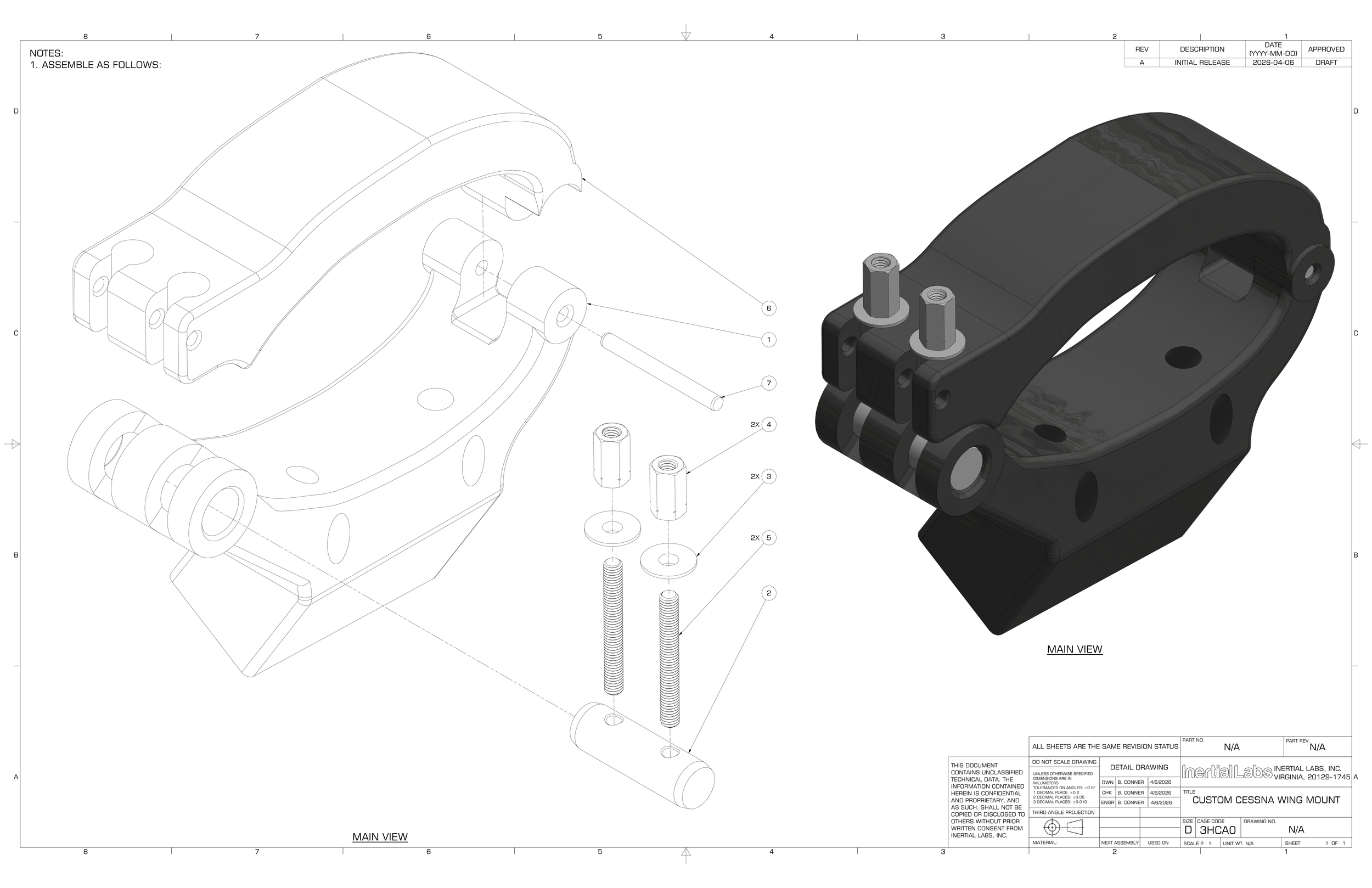 Universal Cessna-172 Wing Strut Clamp Mount