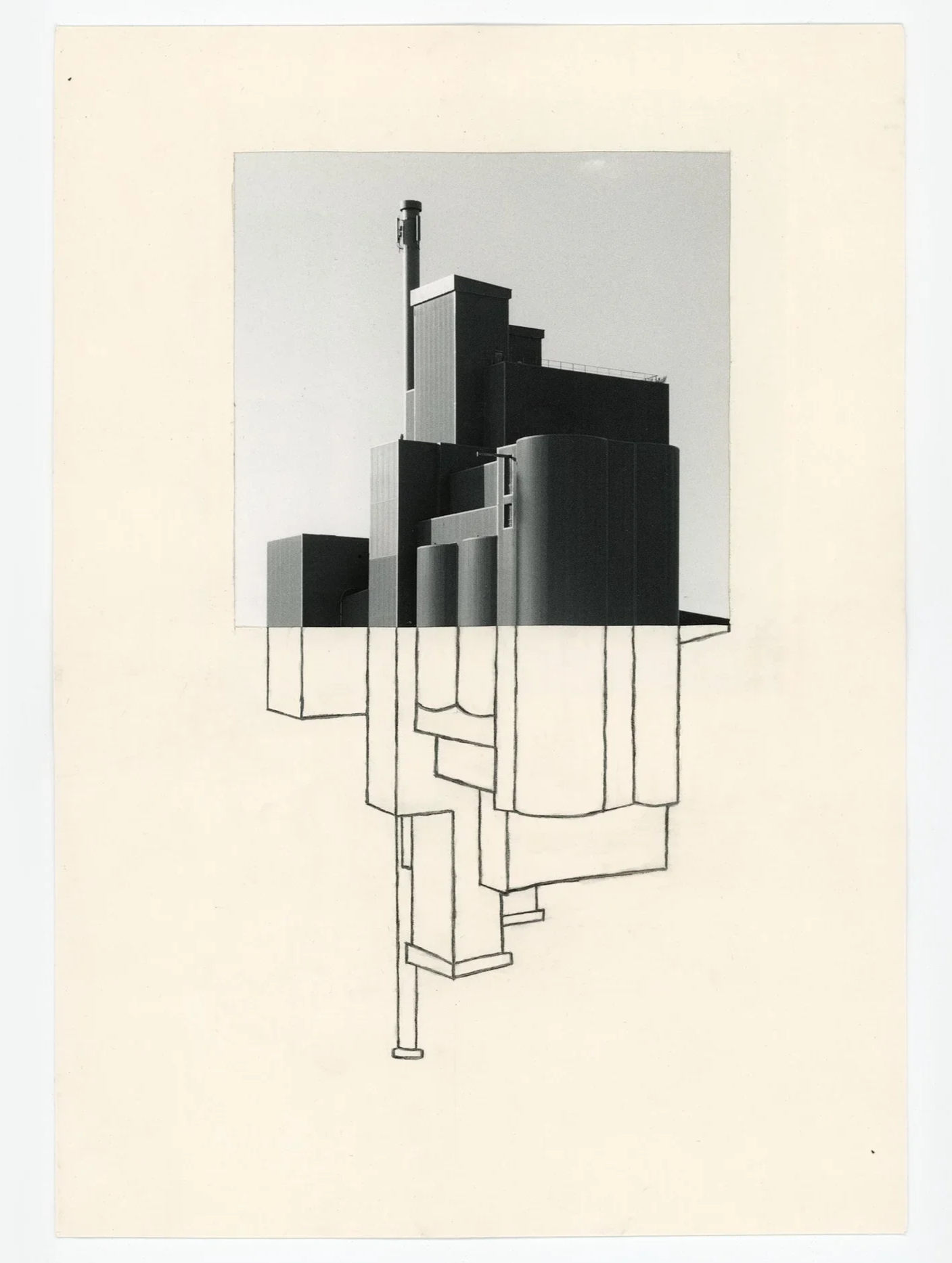 "ARCHITECTURAL LINES", 41x28 cm, original artwork (1/1), mixed media carton & gelatin silver print, 2024, SOLD 