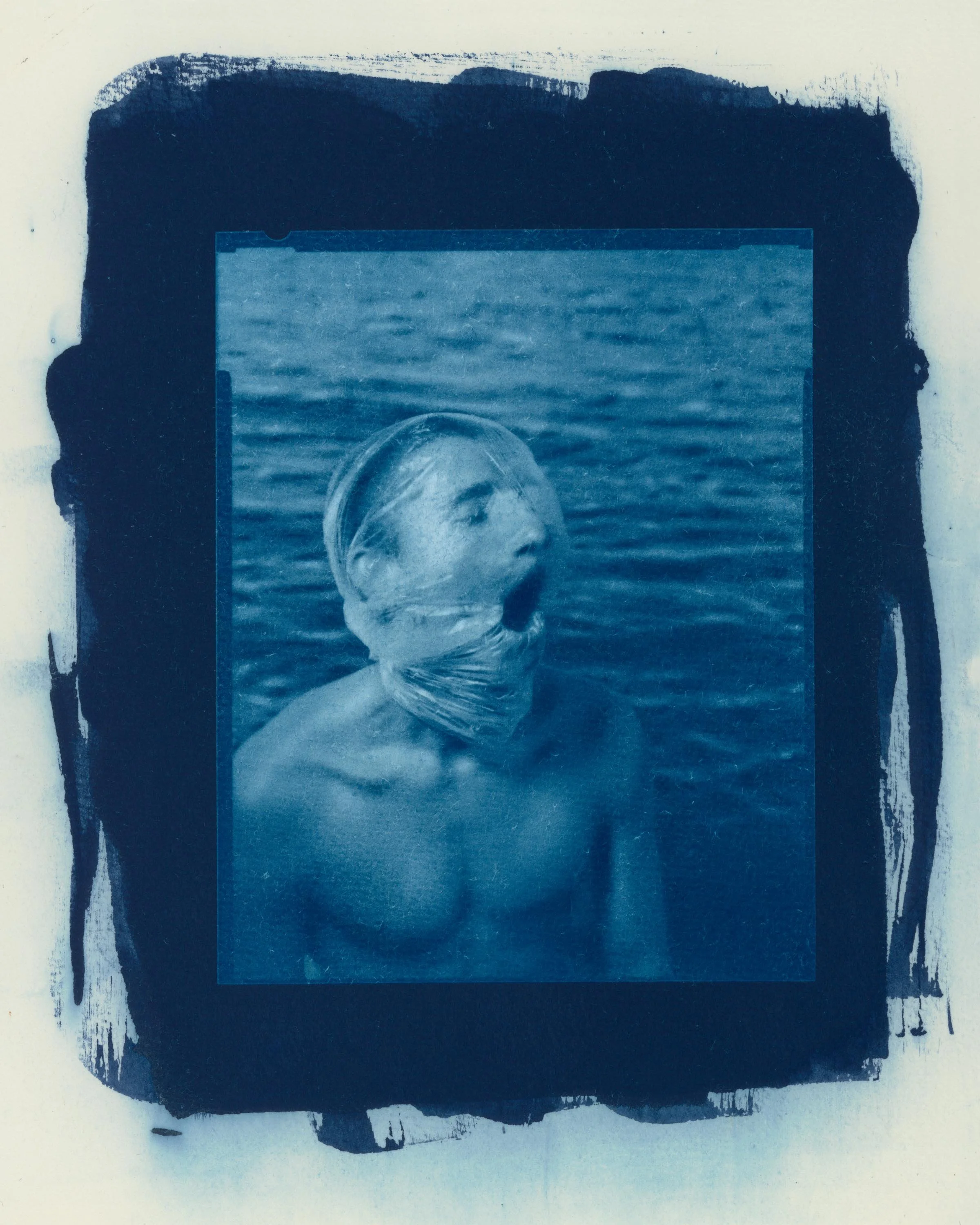 "BRINK OF BREAKDOWN", 21x17 cm, original artwork (1/1), cyanotype on watercolor cotton paper, 2021, 7000 DKK