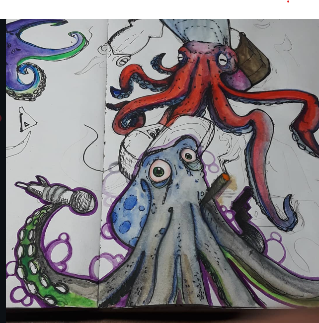 Octopus sketch for Dead Heat
