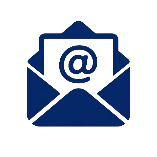 Envelope de correio com símbolo de '@' na frente