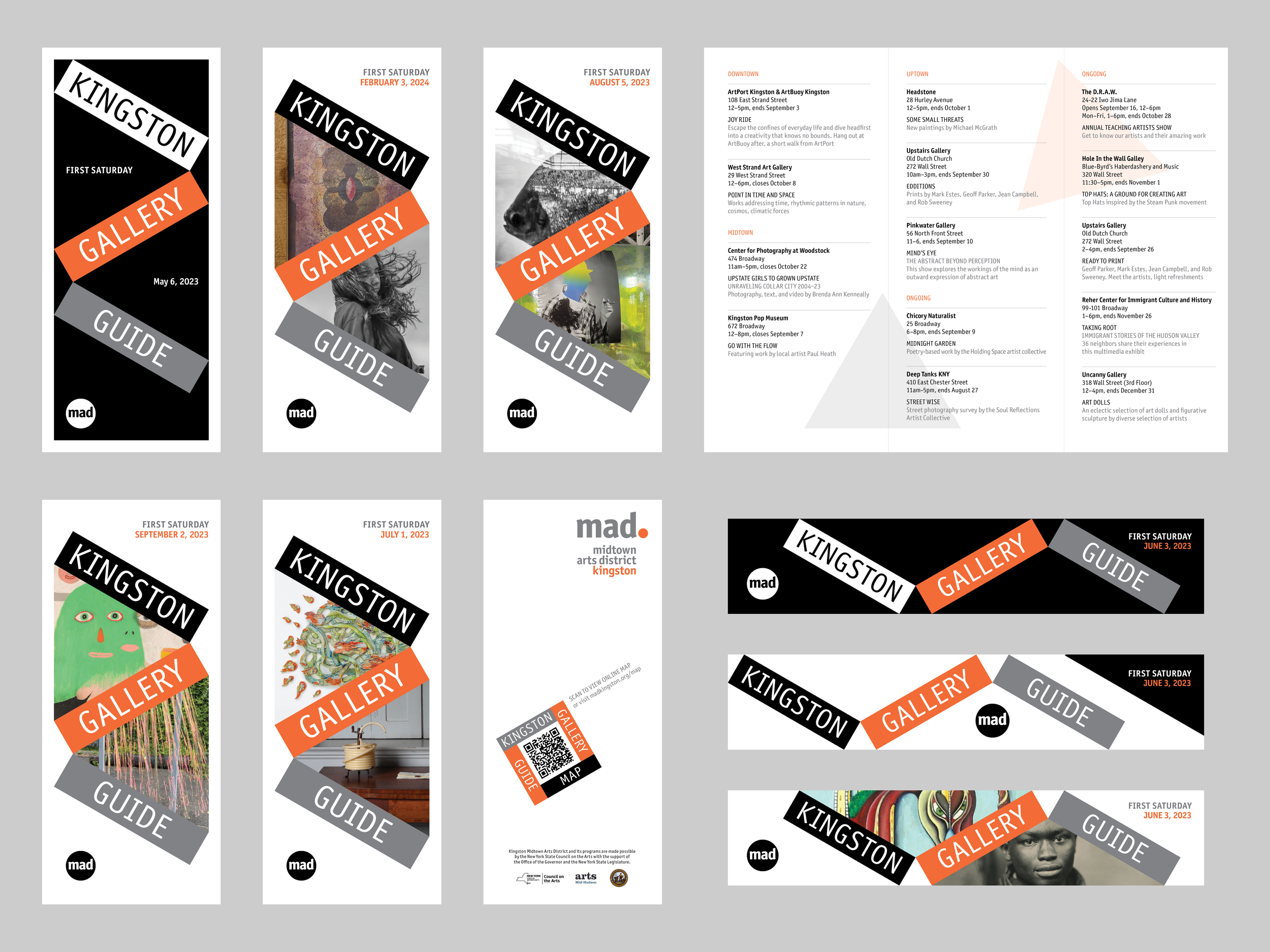  Kingston Gallery Guide  Developed a cohesive print and digital campaign that made Kingston’s galleries and creative spaces more visible and accessible. The guide connected residents and visitors with local exhibitions, strengthened participation in 