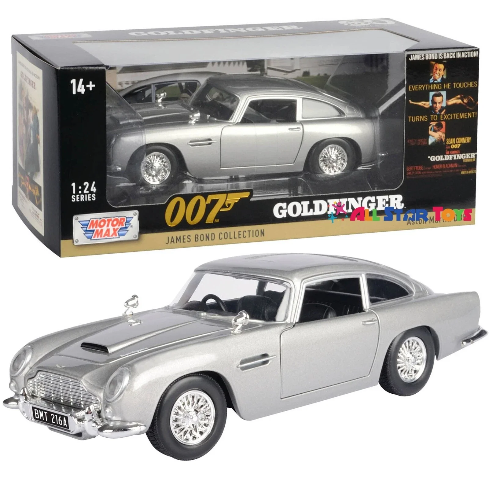 ASTON MARTIN DB5 RHD SILVER 007 JAMES BOND 1/24 DIECAST MODEL BY MOTORMAX
