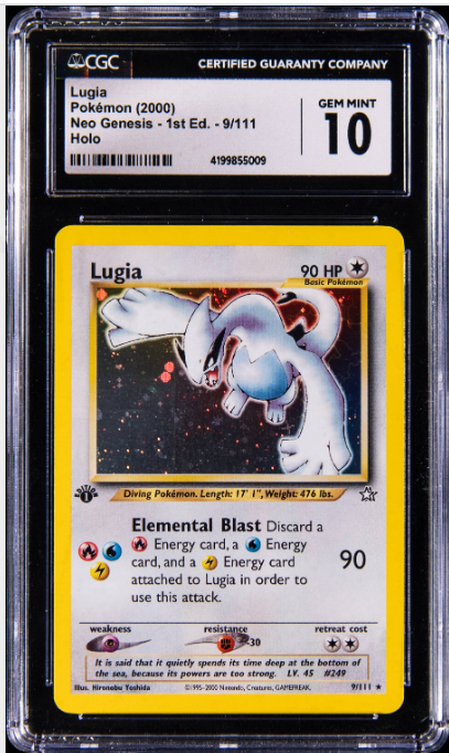 2000 Pokemon Neo Genesis 1st Edition Holo #9 Lugia - CGC GEM MINT 10