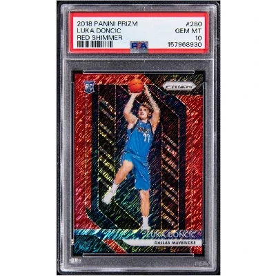2018-19 Panini Prizm Red Shimmer #280 Luka Doncic Rookie Card (#6/7) - PSA MT 10