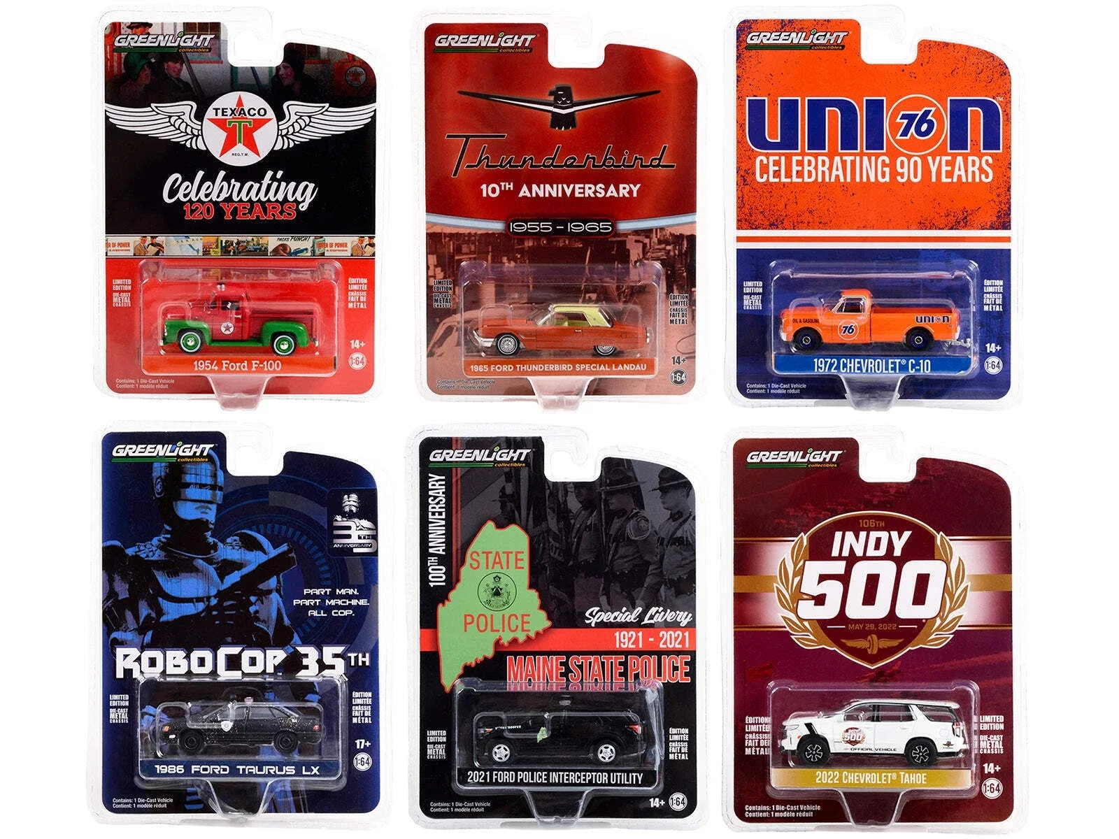 Greenlight "Anniversary Collection" Set of 6 pieces Series 15 1/64 Diecast Model Cars 