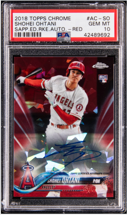 2018 Topps Chrome Sapphire Rookie Autographs Red #AC-SO Shohei Ohtani  (#03/10) - PSA GEM MT 10 - Pop 4
