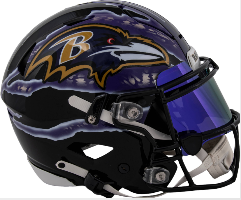 Ray Lewis Signed Baltimore Ravens Custom Full-Size Riddell SpeedFlex Helmet with Visor - Beckett
