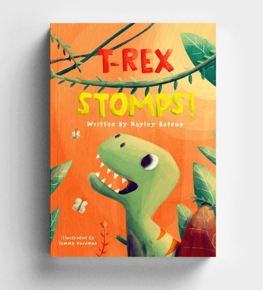 T-Rex Stomps Picture Book written by Hayley Bateup. Added to Tommy Hardman's Illustration Portfolio. One of the best up and coming children's book illustrators in the UK.
