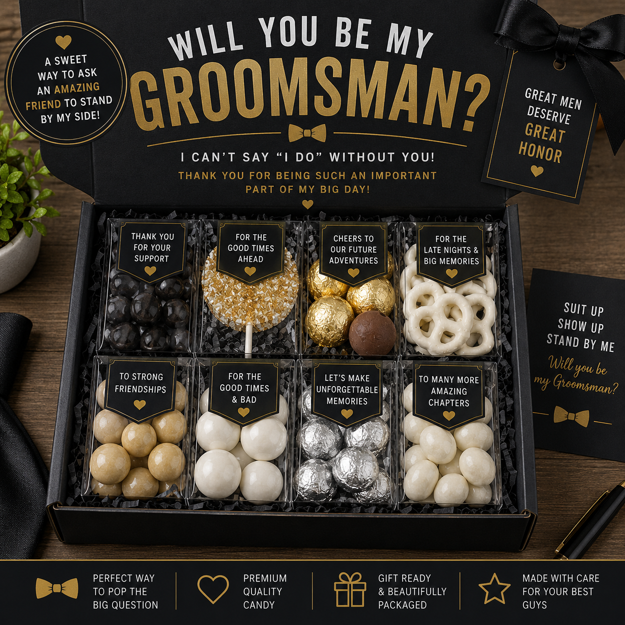 Groomsman Proposal Candy Box, Will You Be My Groomsman Gift, Groomsmen Gift Box, Best Man Proposal Box, Wedding Party Gift for Him