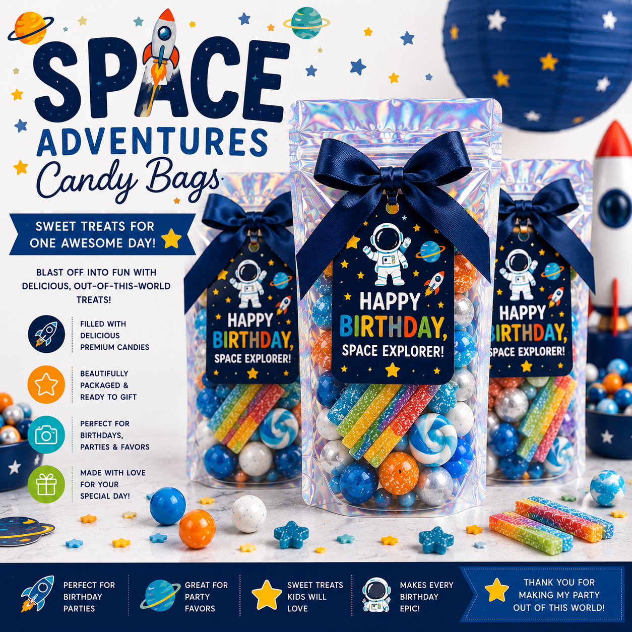 Space Theme Candy Bags