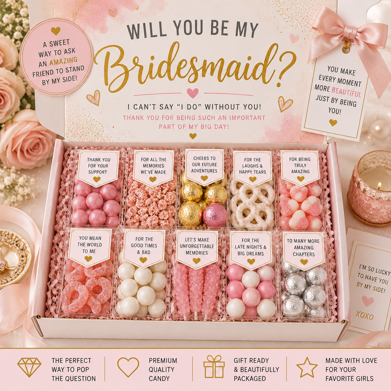 Bridesmaid Proposal Candy Box, Will You Be My Bridesmaid Gift, Bridesmaid Candy Gift Box, Bridal Party Proposal Box, Maid of Honor Gift