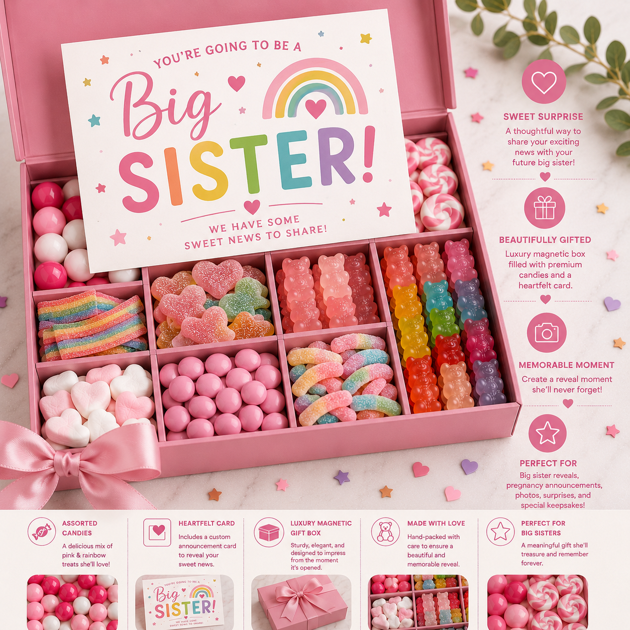 Big Sister Pregnancy Reveal Candy Box