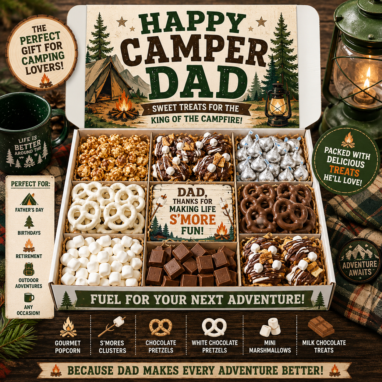 Happy Camper Dad Candy Gift Box