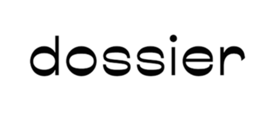 The word 'dossier' written in black lowercase letters on a white background.