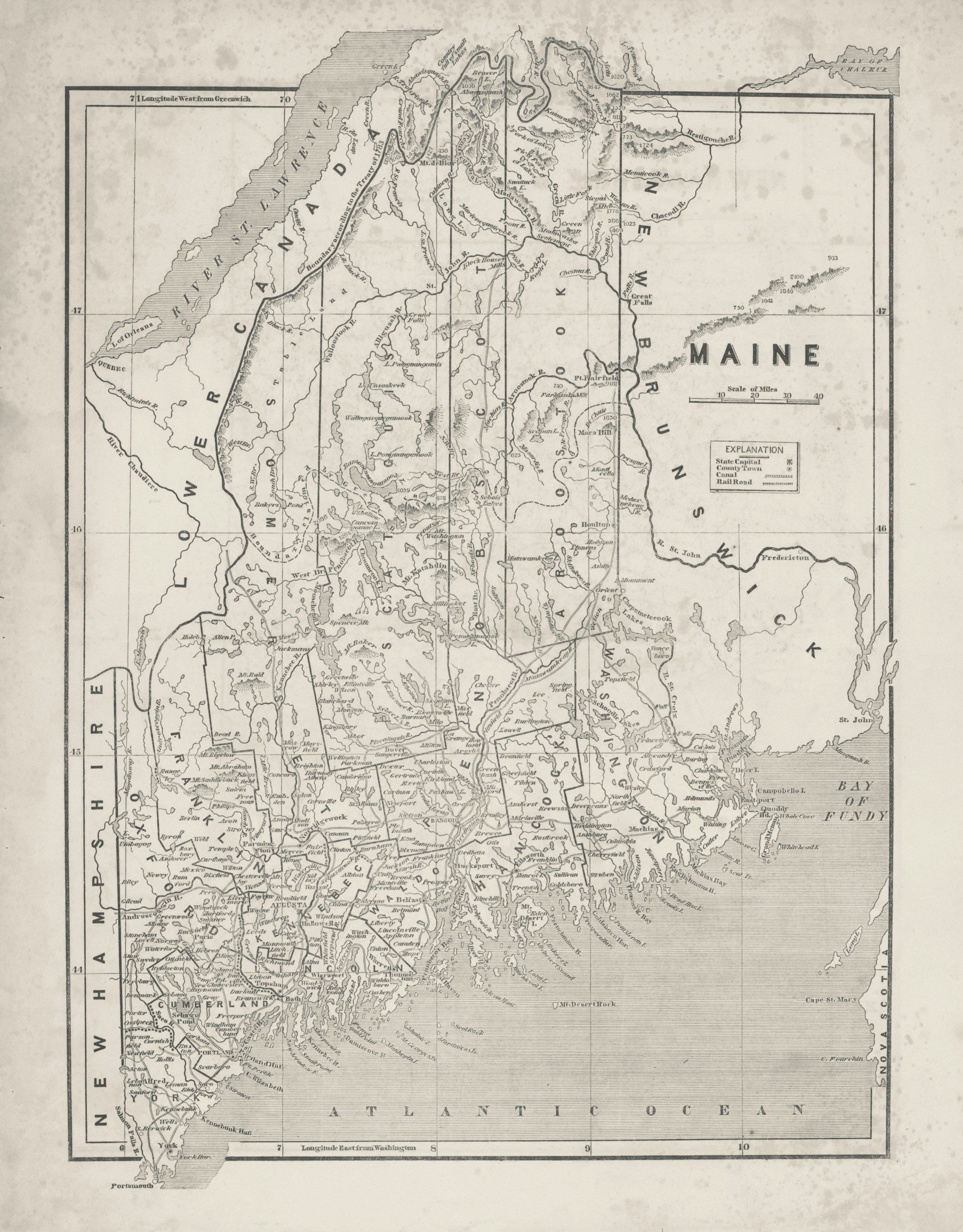 Map of Maine. Online therapy for the state of Maine.