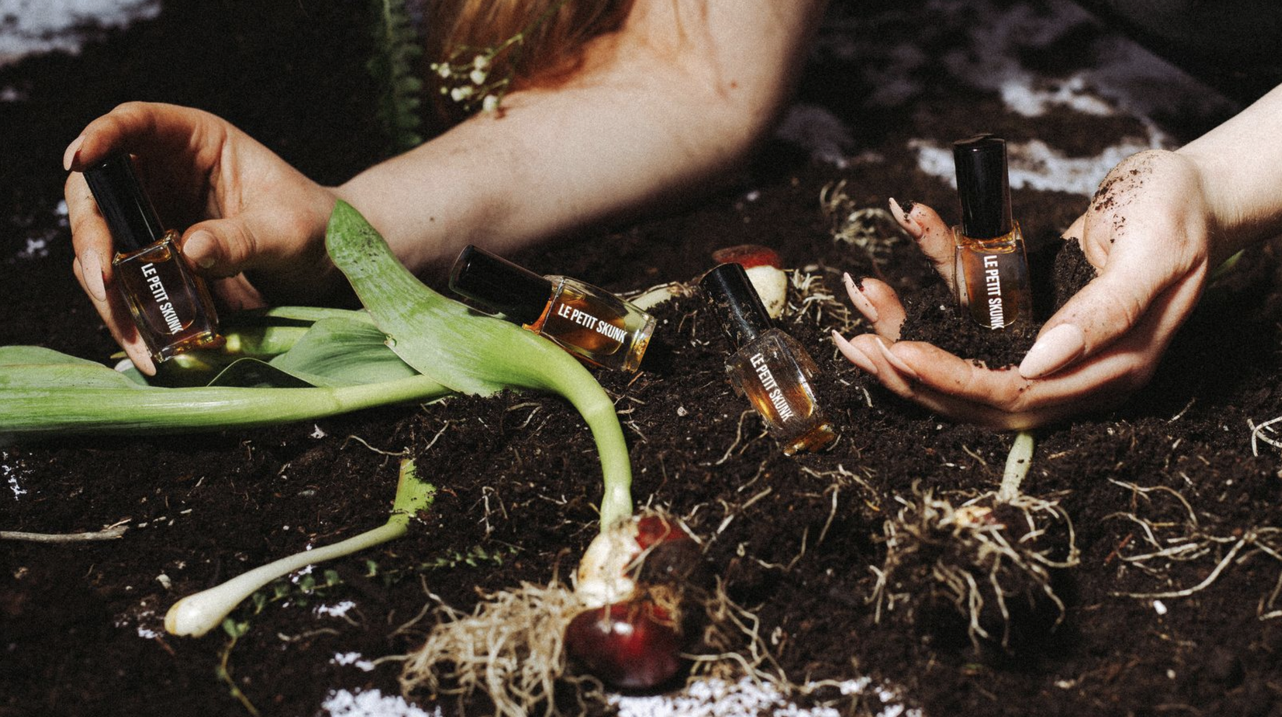 scene to showcase the natural scent's earthy fragrance