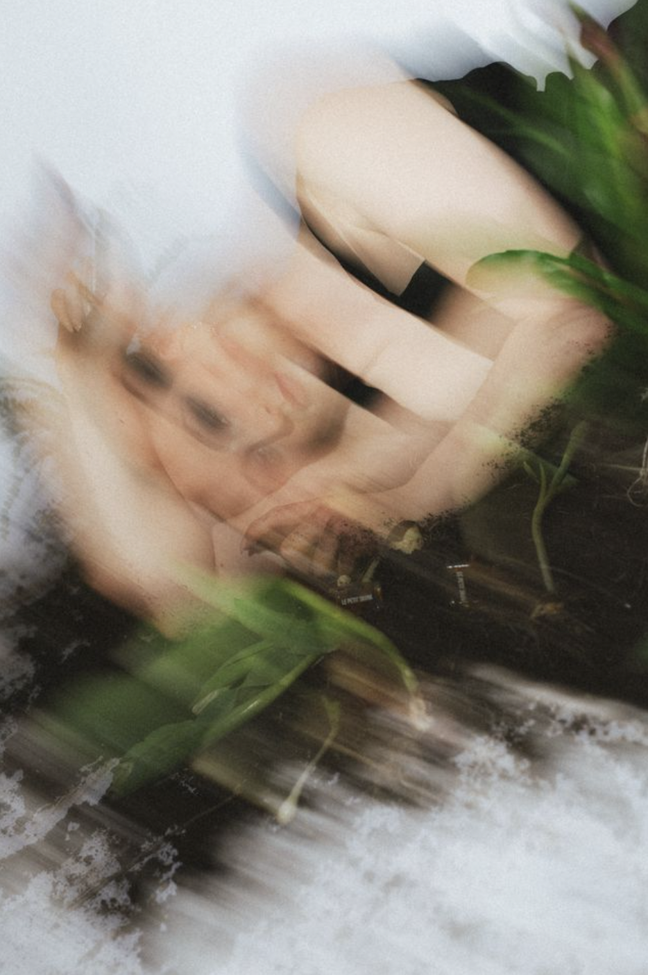 model in dirt with blurry aesthetic 3