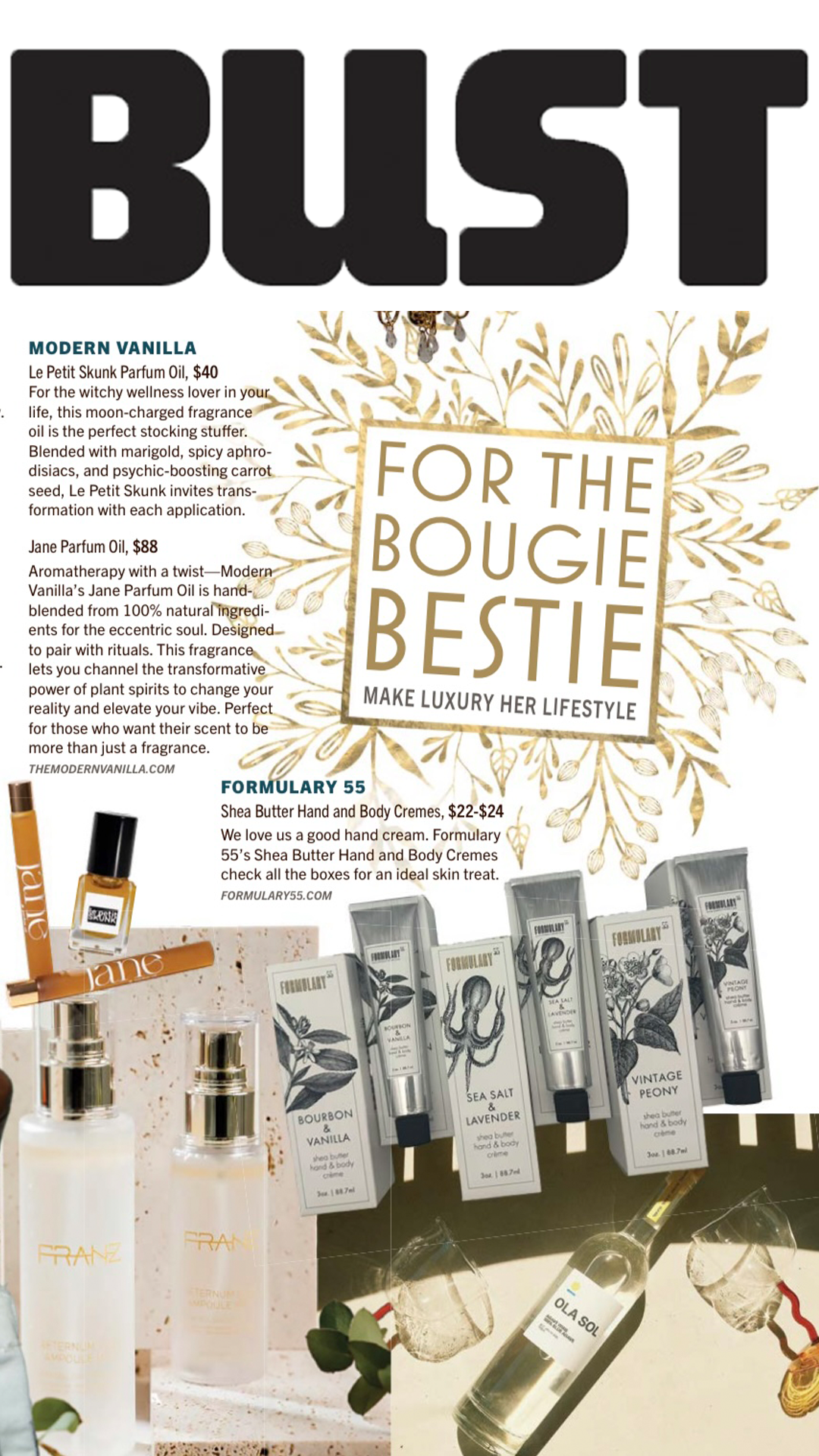 BUST Magazine features Le Petit Skunk in their holiday gift guide for your bougie bestie