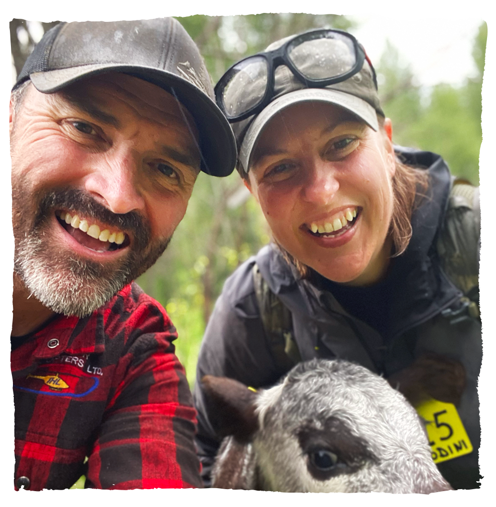 From left to right: Scott and Stephanie smiling at the camera in a selfie shoot.