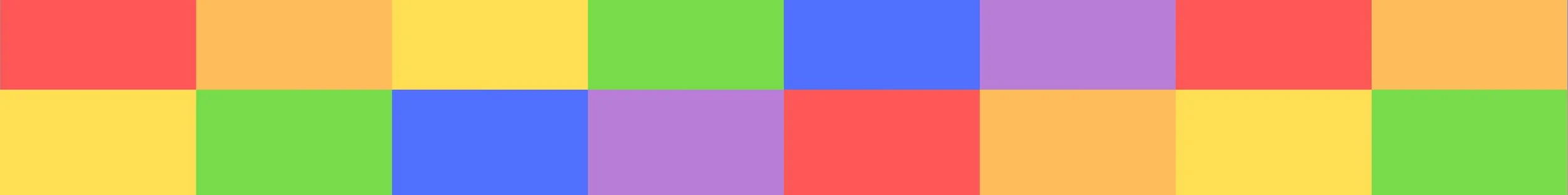 Colorful pattern of squares in red, yellow, blue, purple, and green.