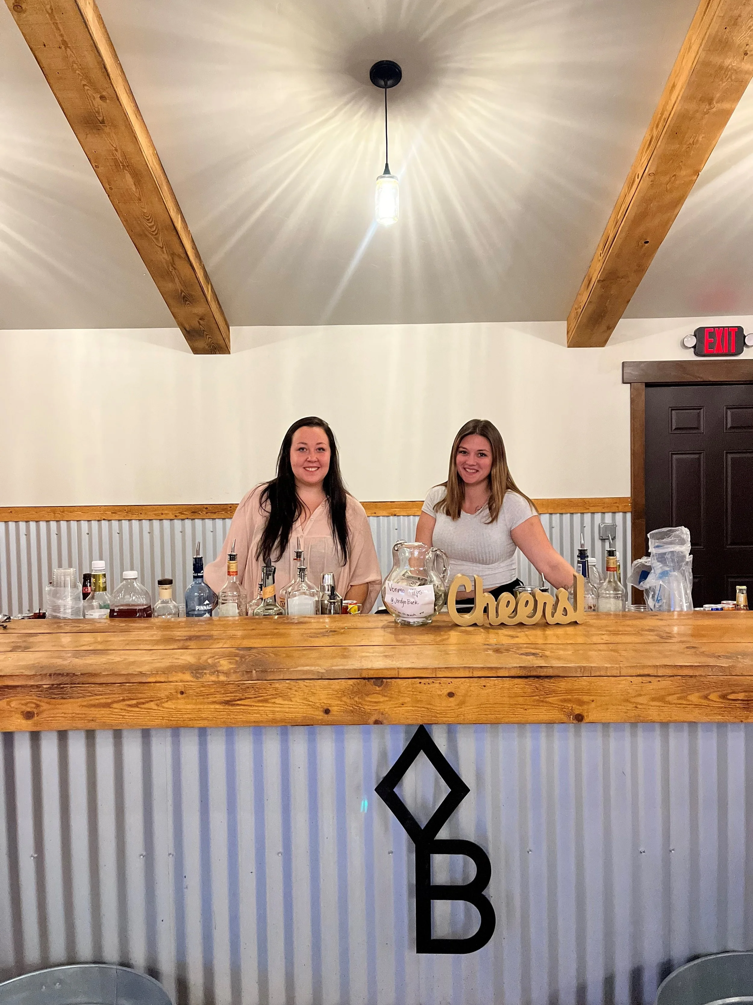 Miranda and guest bartender, Jordyn, Diamond B Weddings, Sept 2024