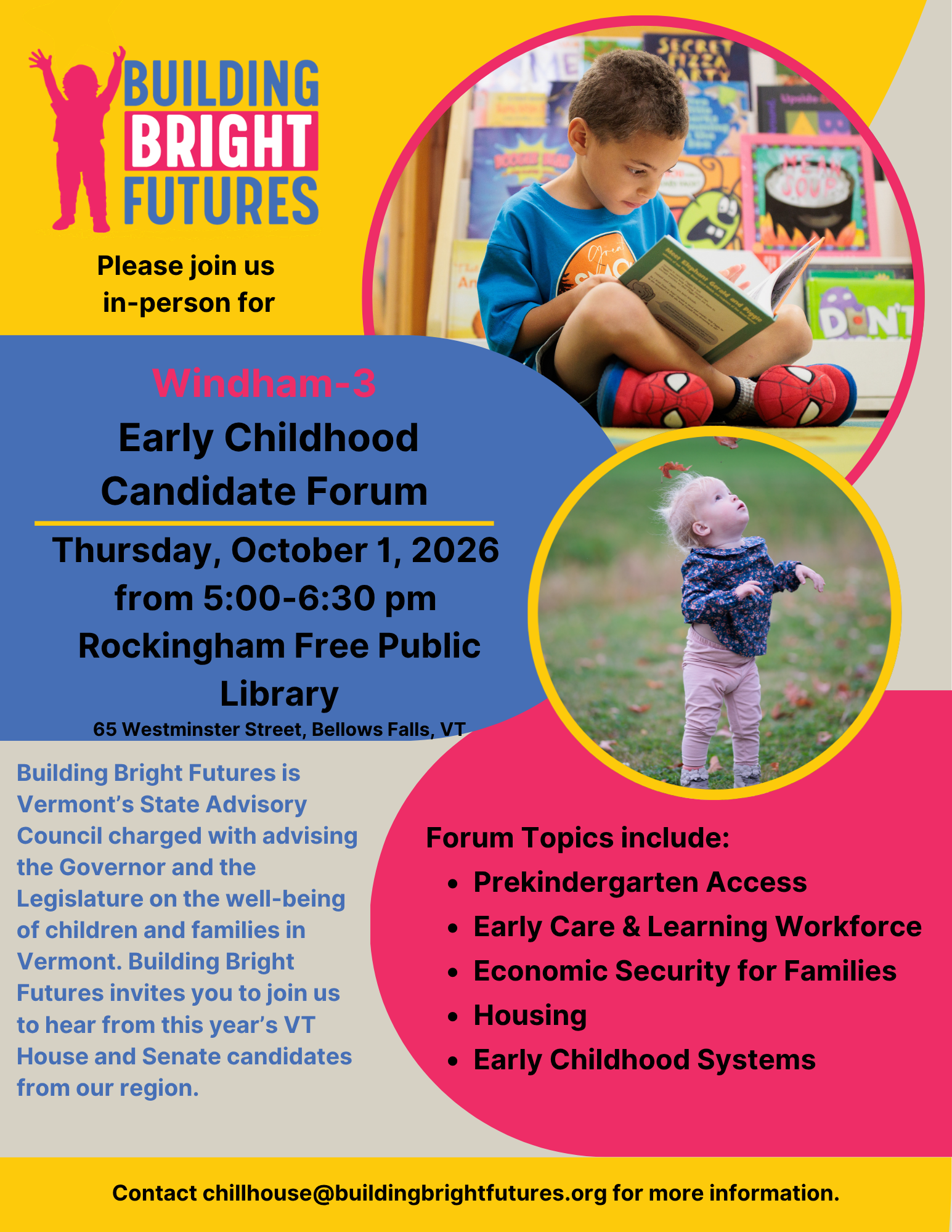 Early Childhood Candidate Forum (Bellows Falls)