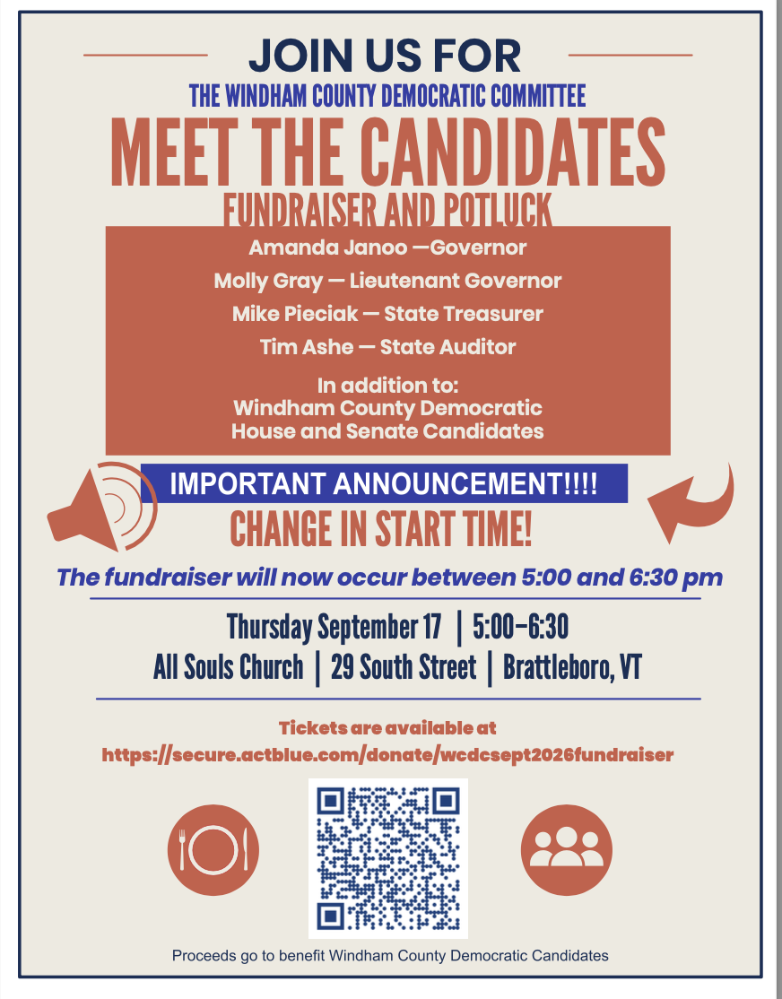 Meet the Candidates: Fundraiser &amp; Potluck (Brattleboro)