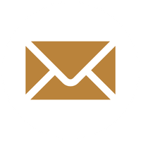 Icon of a brown envelope on a white circular background