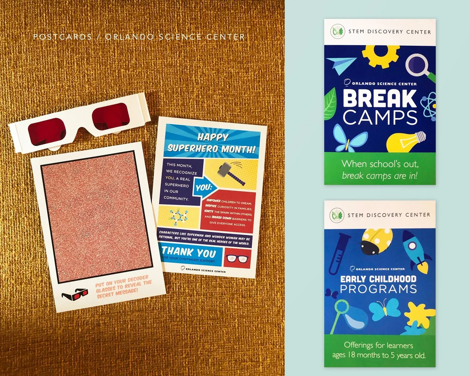 Printed Postcards for Education & Development Stakeholders, Orlando Science Center. 2019 