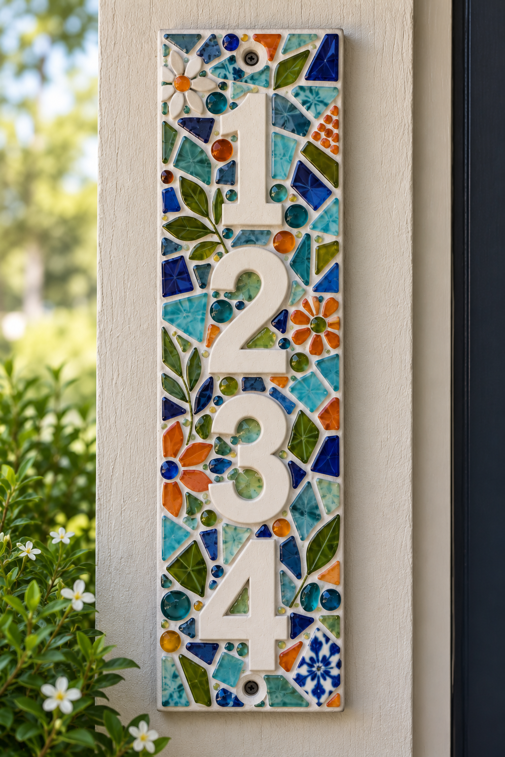 Mosaic house number plaque workshop at That Art Place in Daphne Alabama