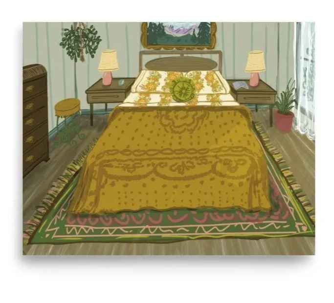 Vintage Bedroom Art Print