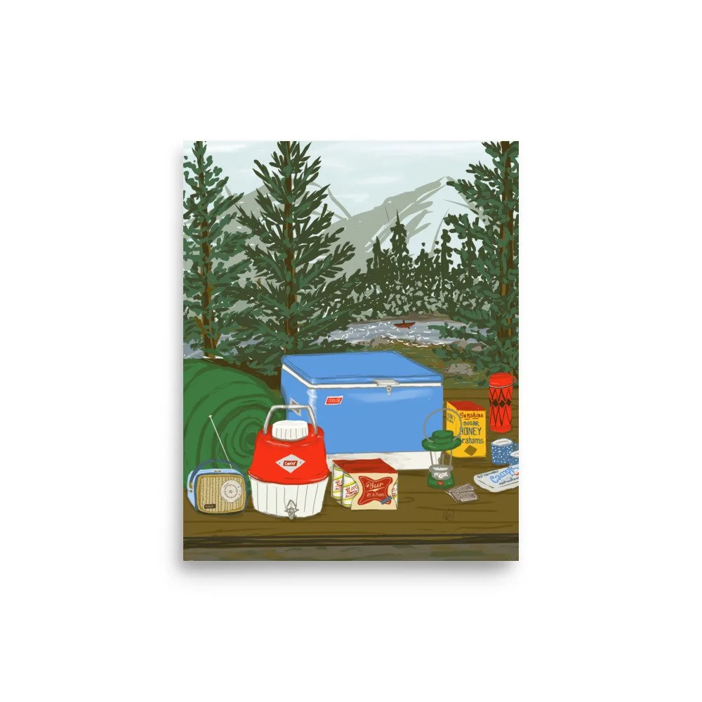 Picnic in the Woods | 1960s 1970s Outdoor Recreation | River | Mountains | Forest
