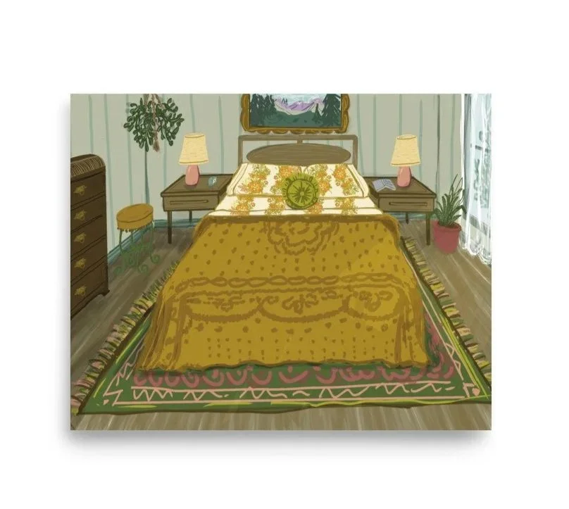 Vintage Bedroom Art Print