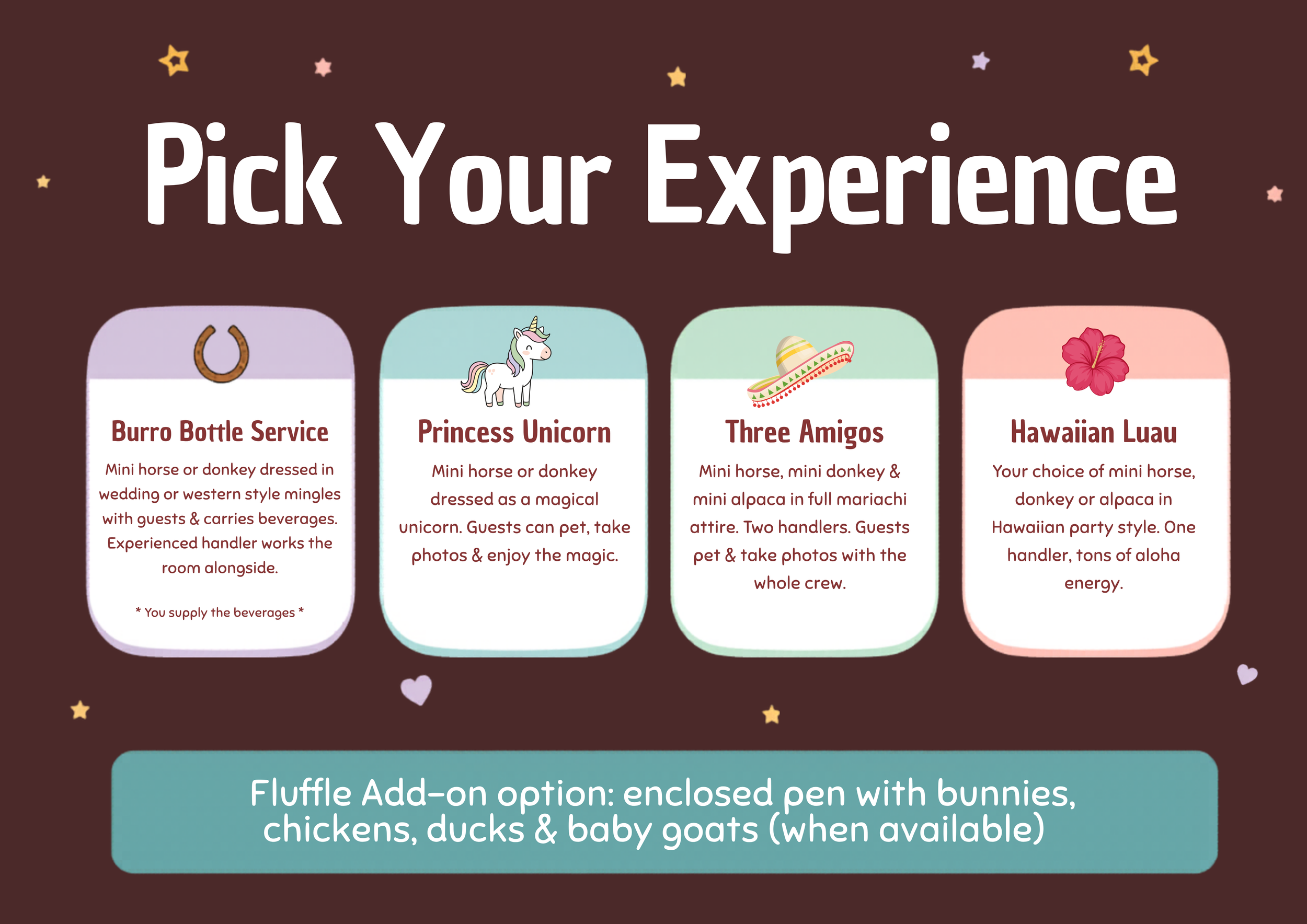 Denver mobile petting zoo packages