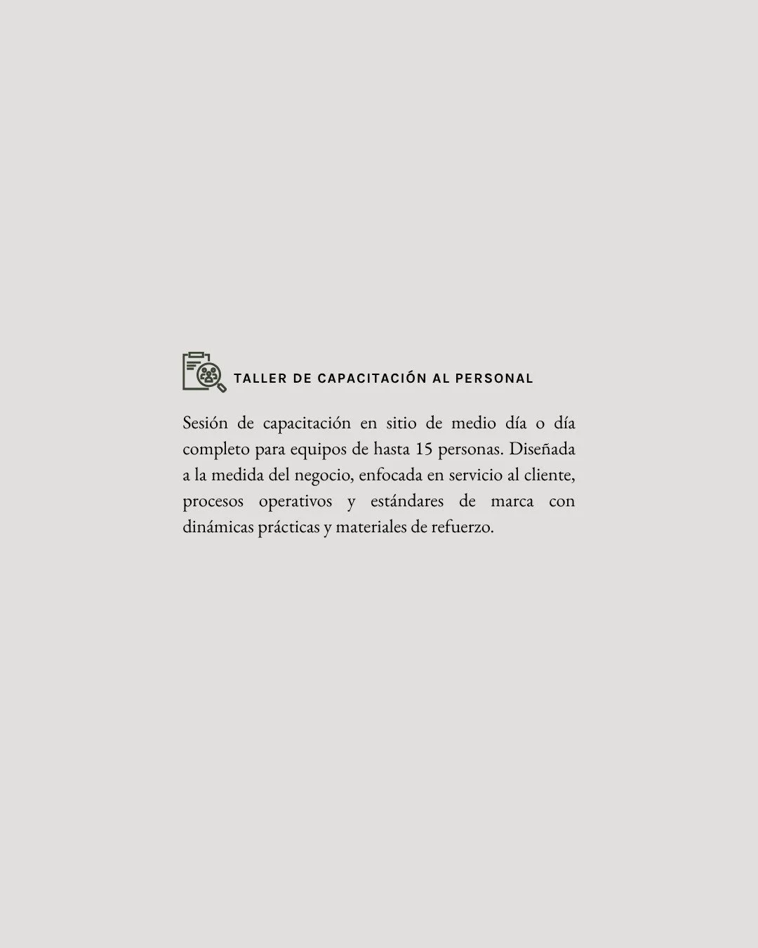 Capacitar no es un evento. Es un proceso continuo. Este taller est&aacute; dise&ntilde;ado para que el conocimiento se quede &mdash; a trav&eacute;s de pr&aacute;ctica real, casos concretos y aprendizaje aplicado directamente al negocio.