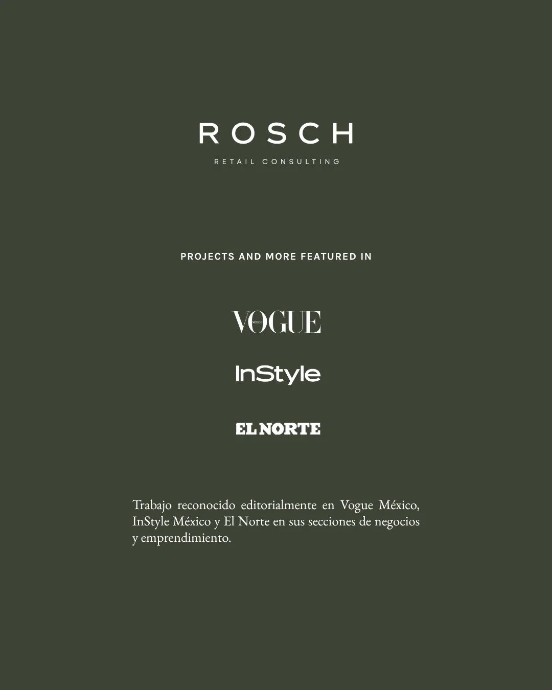 Nuestro trabajo ha sido reconocido editorialmente en Vogue M&eacute;xico, InStyle M&eacute;xico y El Norte en sus secciones de negocios y emprendimiento.