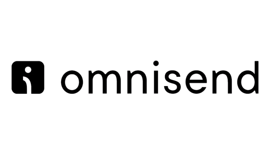 Omnisend logo with an icon resembling a lowercase 'r' with a circle on top, followed by the text 'omnisend'.