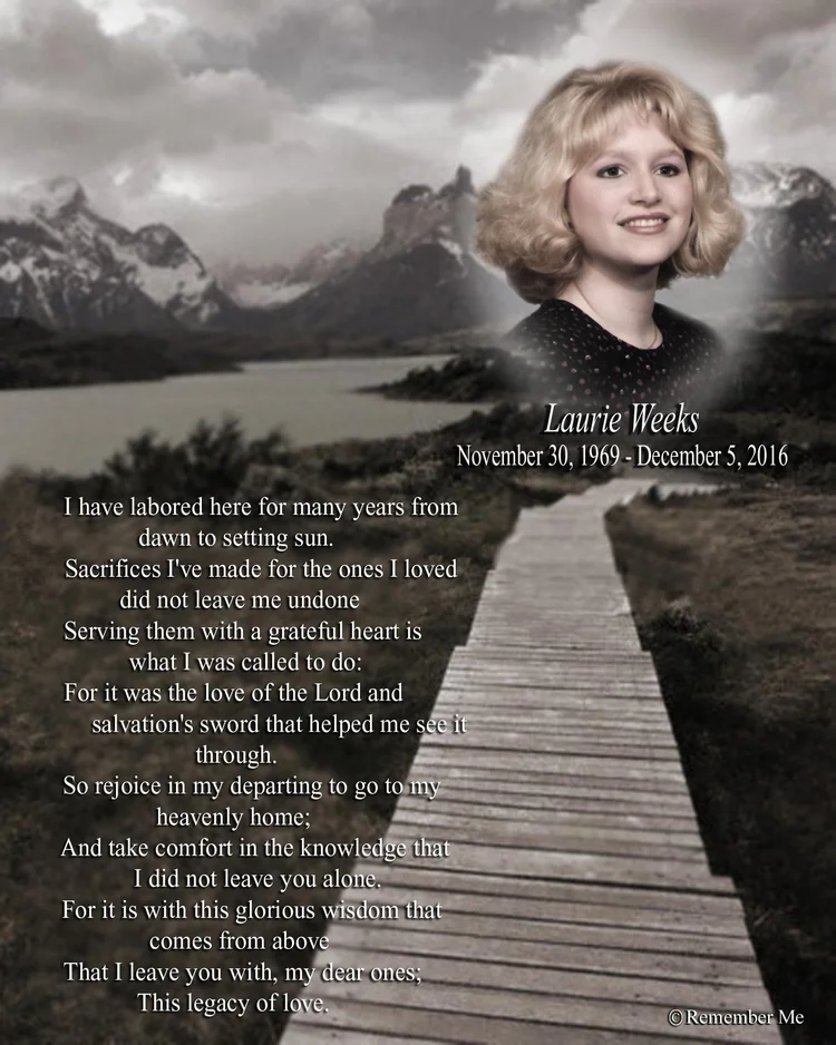 Remember Me memorial portrait example