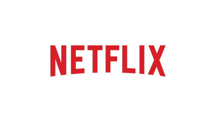 Netflix logo with red text and a black background.