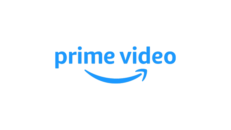 Amazon Prime Video logo with the words 'prime video' in blue and a curved arrow underneath.