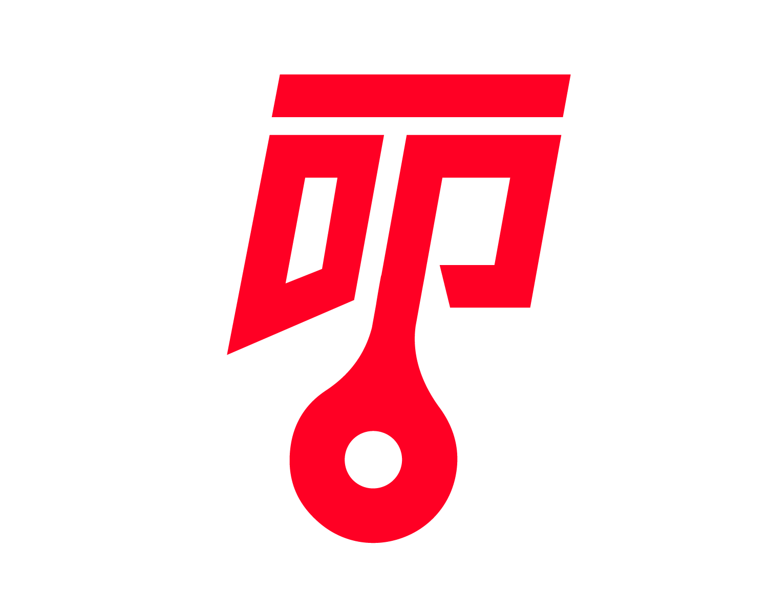 A black background with a red stylized logo that resembles a mountain and a keyhole shape.