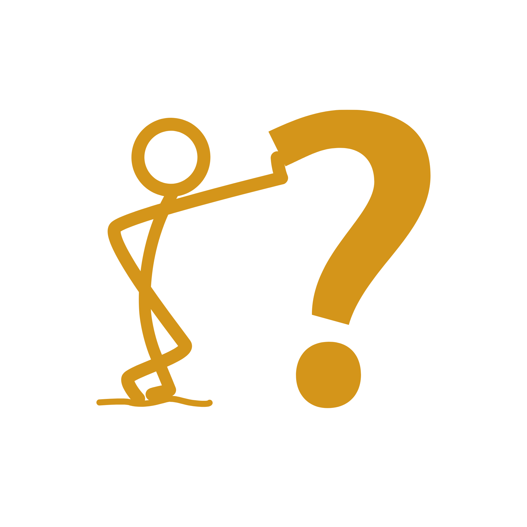 A stylized line drawing of a person with a round head and a mop of curly hair, holding a large spatula or spatula-like utensil in front of their face, with the number 2 in the background.