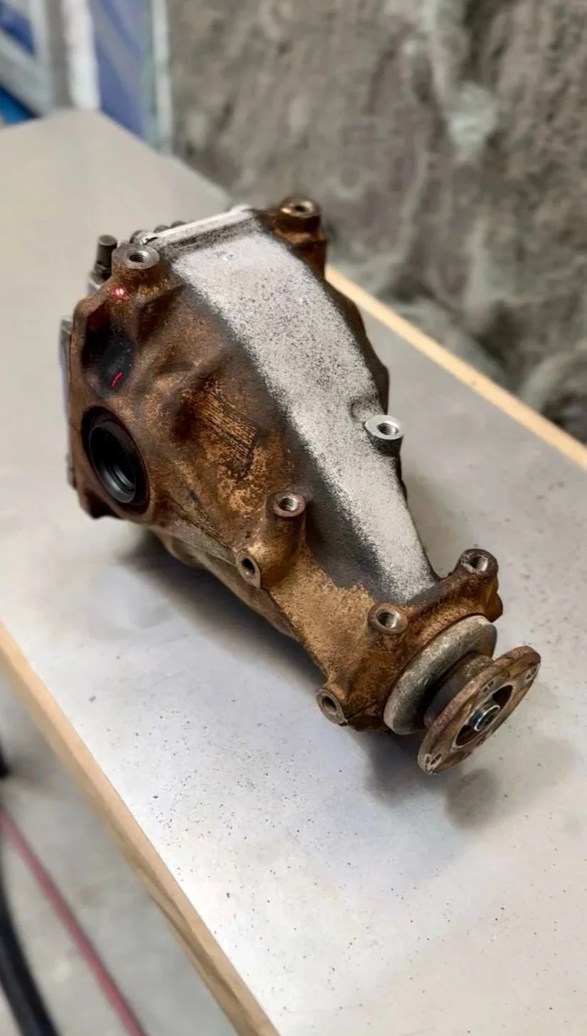 Laser cleaning automotive 1986 diff rust removal before and after at Visions Customs Castle Hill: Before