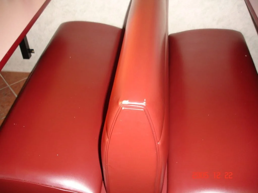 Red booth seating 